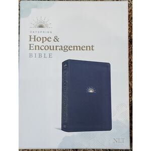 NLT Dayspring Hope & Encouragement Bible (Leatherlike, Navy Blue) (Leather / Fin
